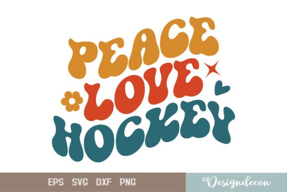 Download Peace Love Hockey Retro Sublimation SVG - Love Collection
