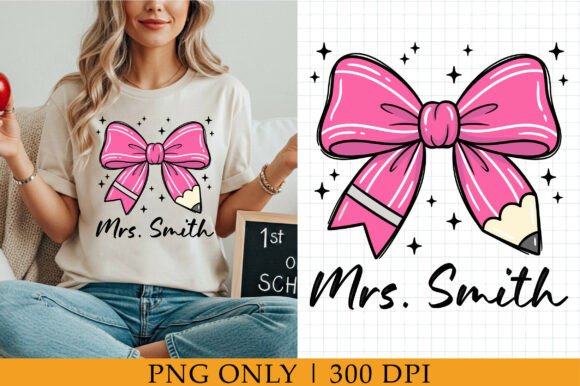 Download Teacher Pencil Bow PNG, Personalized Bow - Personalized Collection